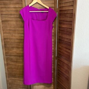 Ann Taylor Fuchsia Midi Dress